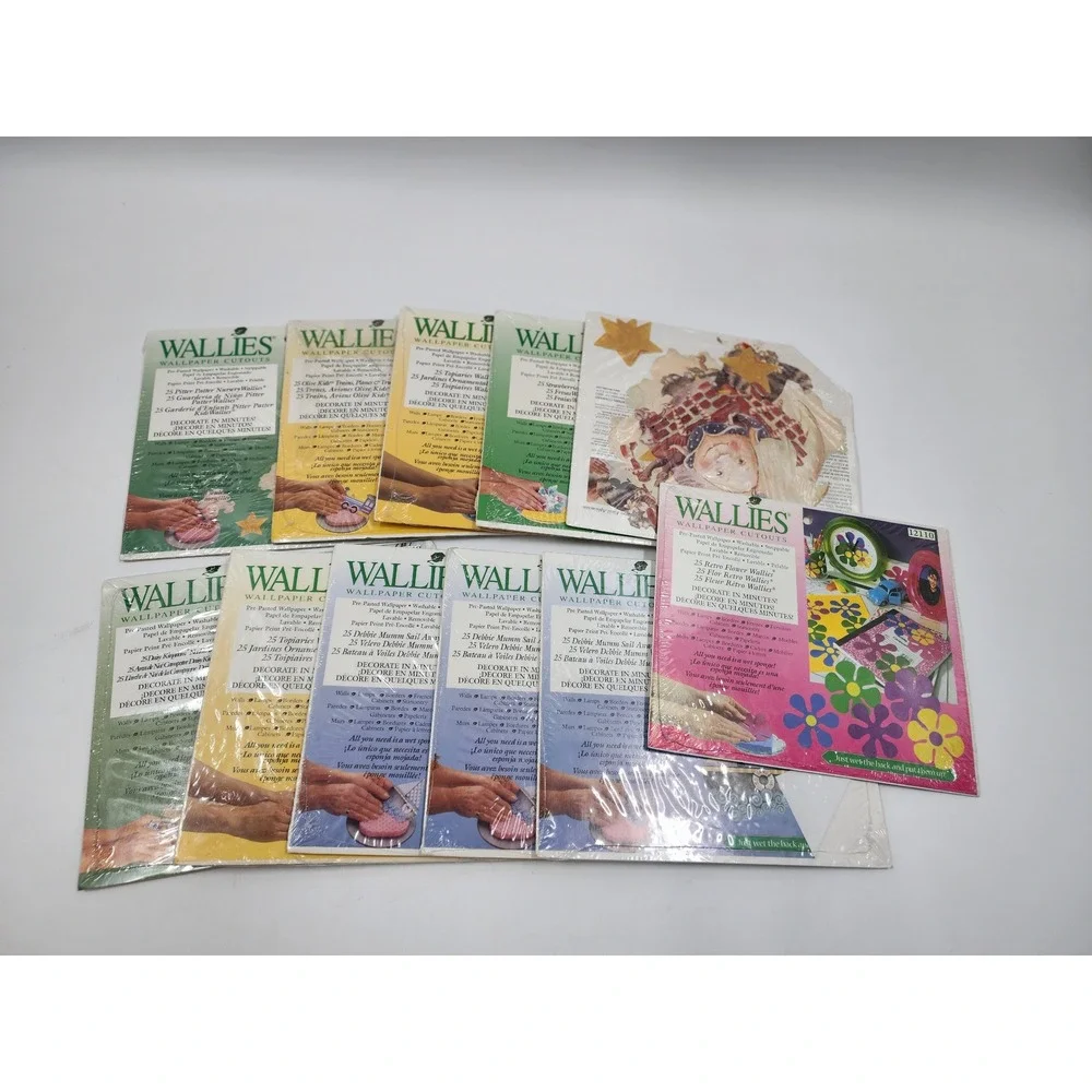 Wallies Wallpaper Cutouts Lot 10 Packs Retro Flower Sailboat Nursery Topiary